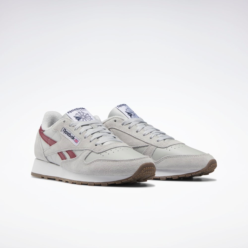 Zapatos Casuales Reebok Venta Online Classic Leather Shoes Hombre Grises Grises Vino